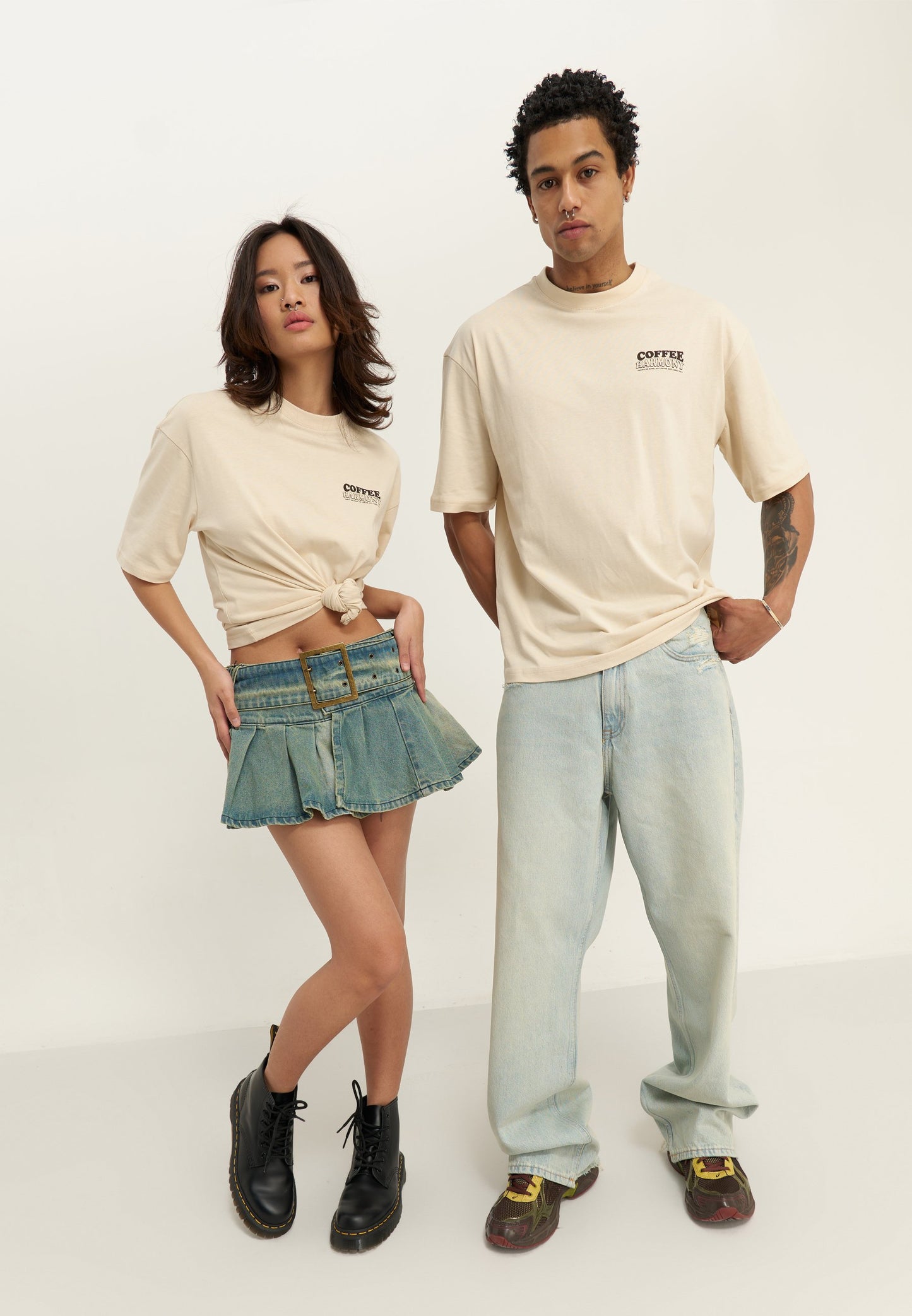 UNISEX Coffee Harmony REGULAR FIT TOP - Print T-shirt - Beige