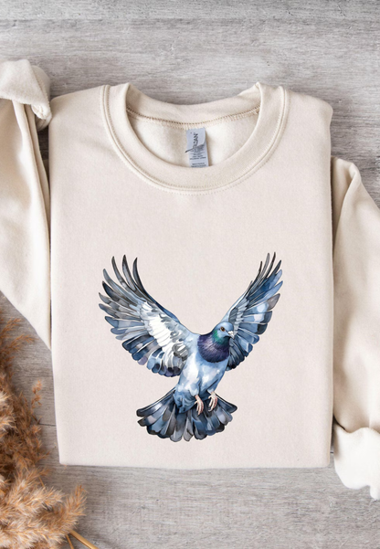 Pigeon Bird Graphic Oversized 100% Cotton T-Shirt