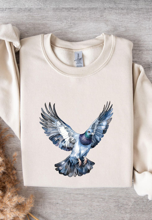 Pigeon Bird Graphic Oversized 100% Cotton T-Shirt