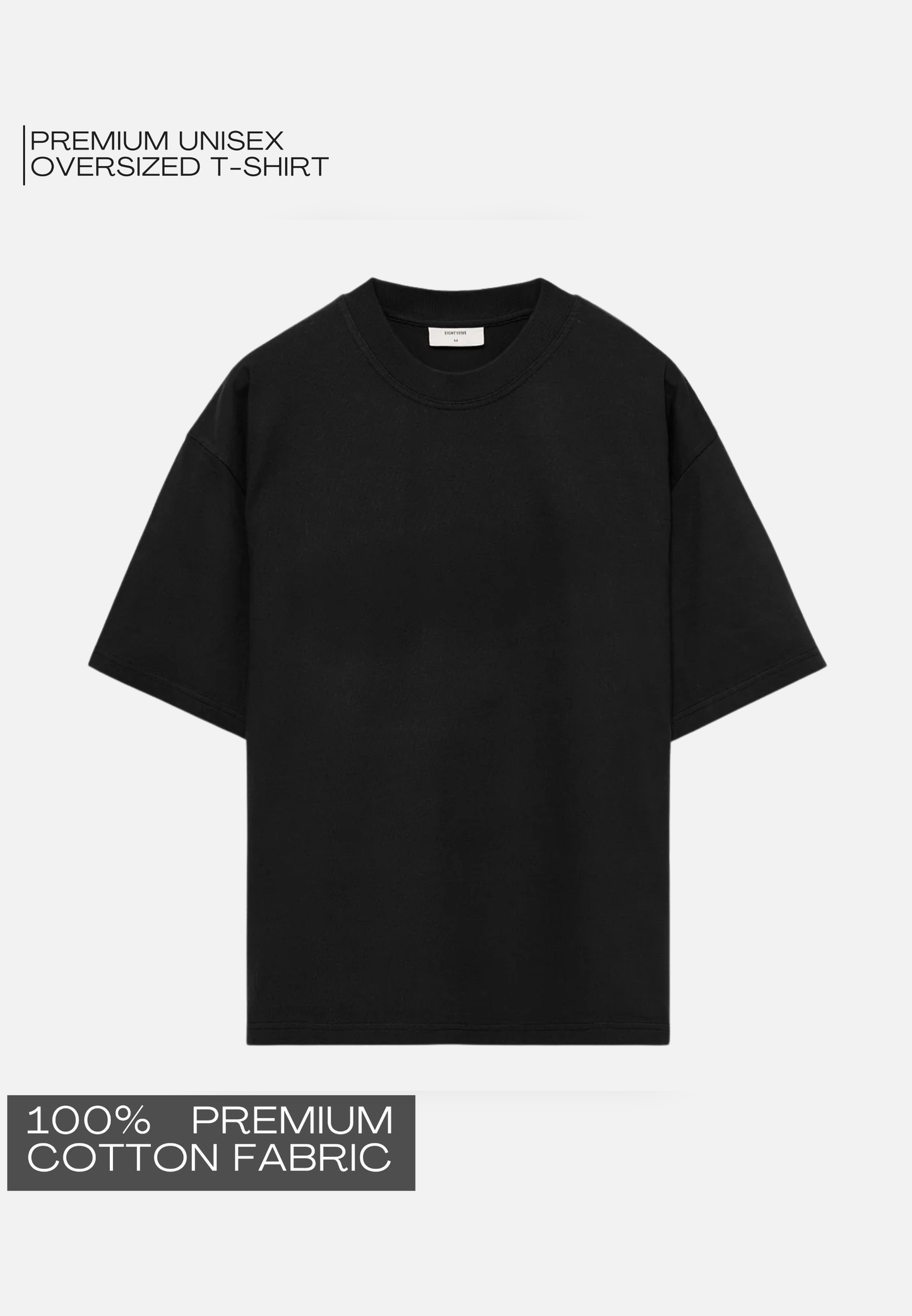 PLAIN BOLD BLACK 240 GSM - OVERSIZED T-SHIRT