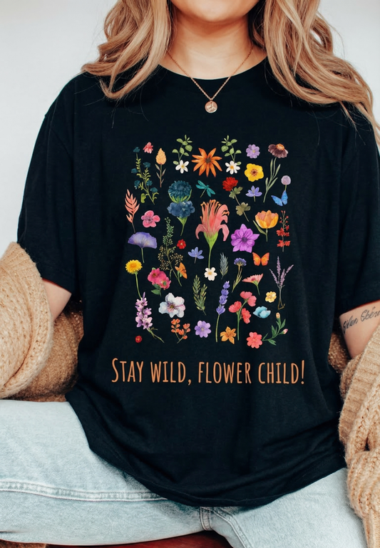 STAY WILD OVERSIZED BLACK T-SHIRT