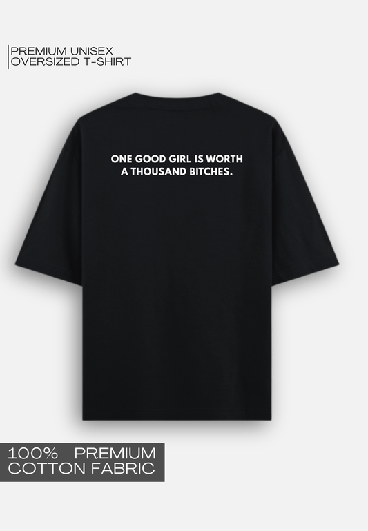 QUALITY OVER QUANTITY - PREMIUM UNISEX OVERSIZED T-SHIRT - BLACK