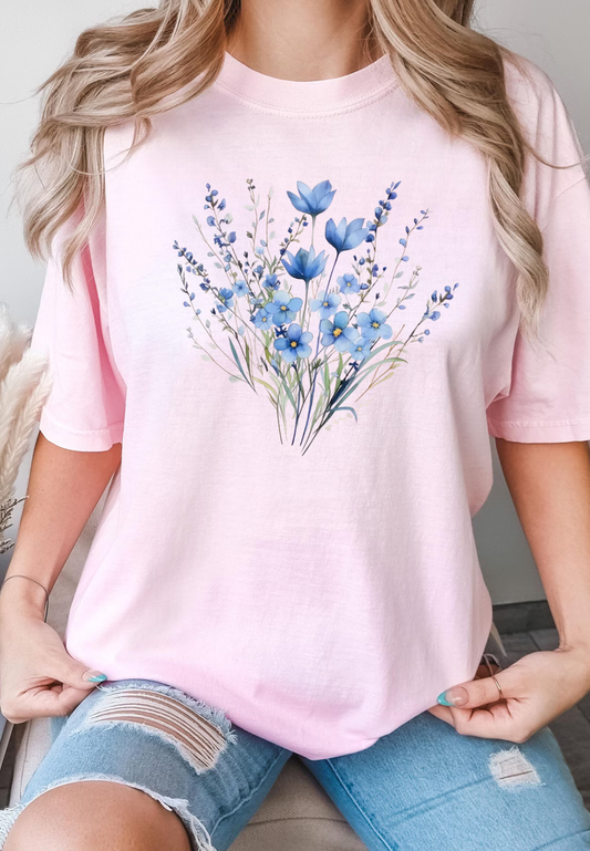 FLOWER LOVER BOUQUET RETRO FLORAL OVERSIZED T-SHIRT