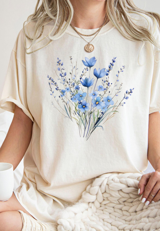 FLOWER LOVER BOUQUET RETRO FLORAL OVERSIZED T-SHIRT