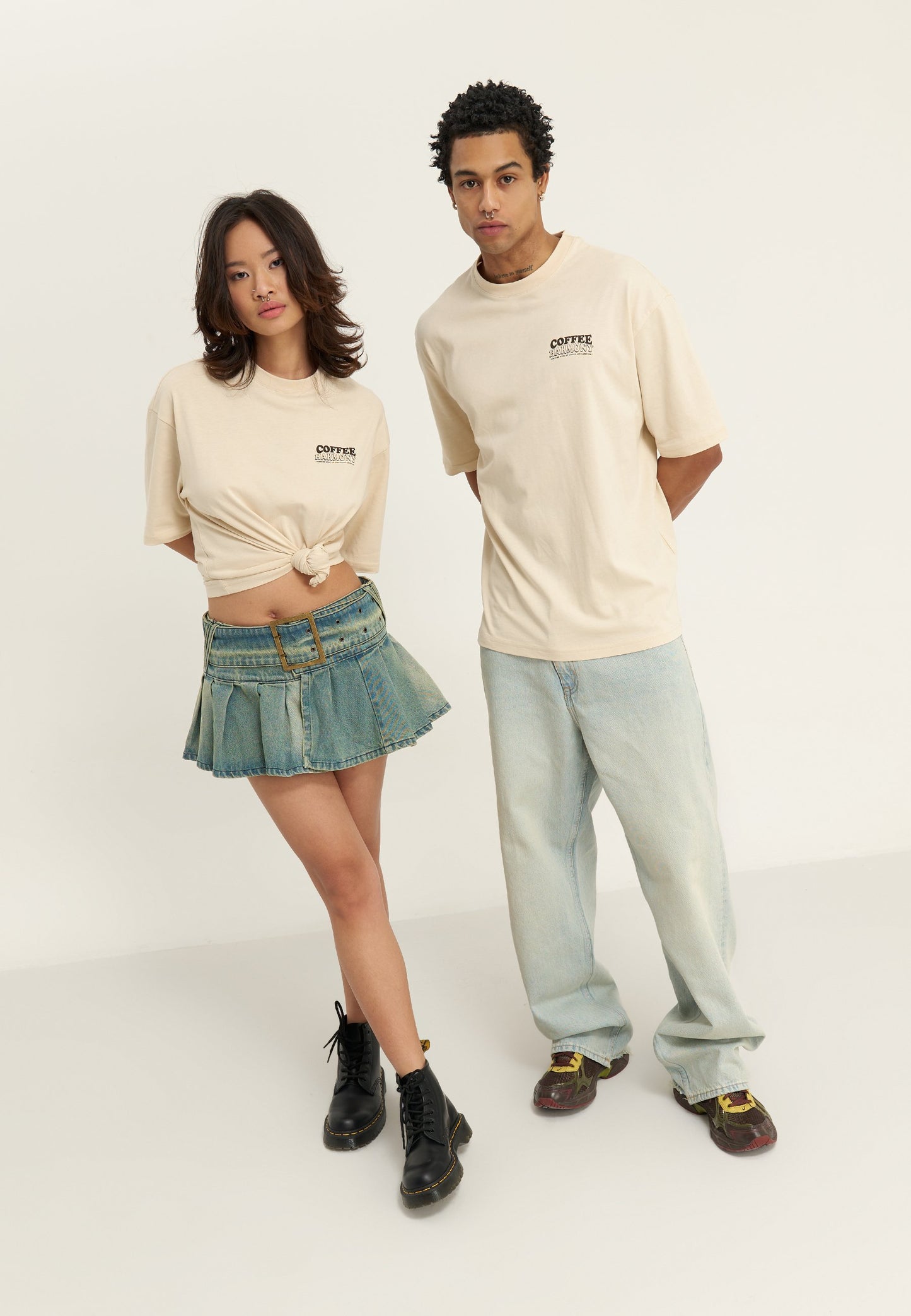 UNISEX Coffee Harmony REGULAR FIT TOP - Print T-shirt - Beige