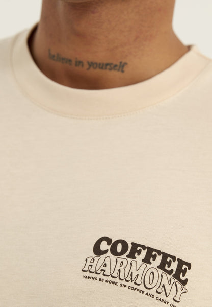 UNISEX Coffee Harmony REGULAR FIT TOP - Print T-shirt - Beige