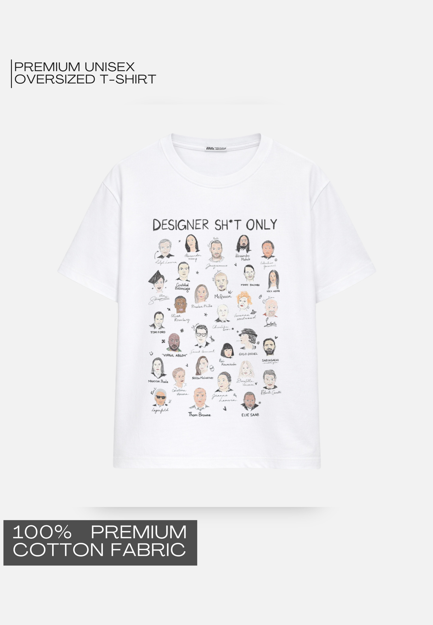 Designers' Tee - Unisex Oversized Tee - White