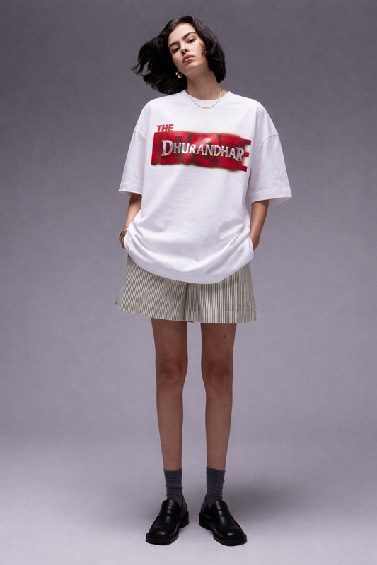 DHURANधर UNISEX OVERSIZED T-SHIRT - White