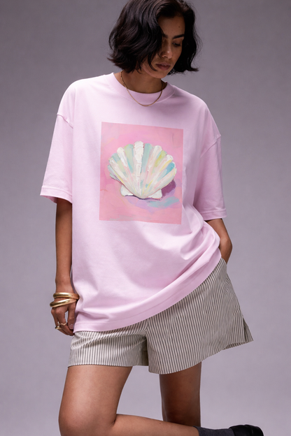 SEA SHELL SEA SHORE OVERSIZED T-SHIRT